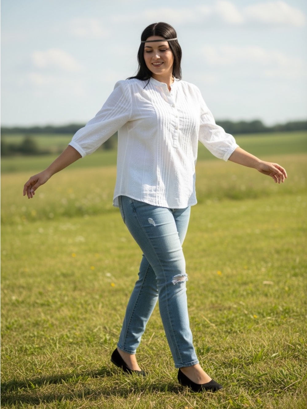 Denim&Co White Blouse